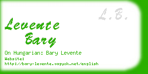 levente bary business card